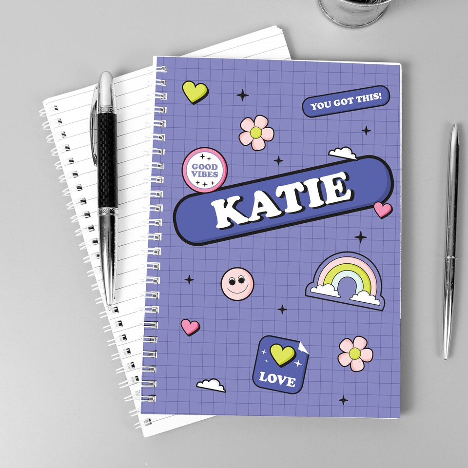 image 1 of Personalised Good Vibes A5 Notebook