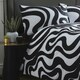 image 2 of Retro Waves Duvet Cover Set - Double - Black Black | Double