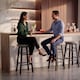 image 8 of Chef Vida Wooden Revolving Bar Stool, Black - Set of 2