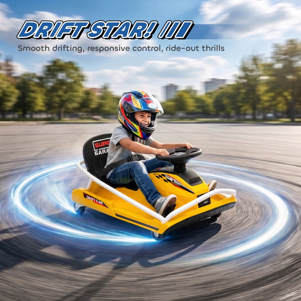 image 1 of AIYAPLAY 24V Electric Go Kart for Kids with Drift Mode, Soft Start