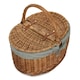 image 4 of Light Steamed Oval Lidded Wicker Basket with Lining Cream | Cream | One Size