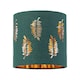 image 3 of First Choice Lighting Set of 2 Chrome Jewelled Table Lamps with Dark Green Fern Shades Chrome | Green