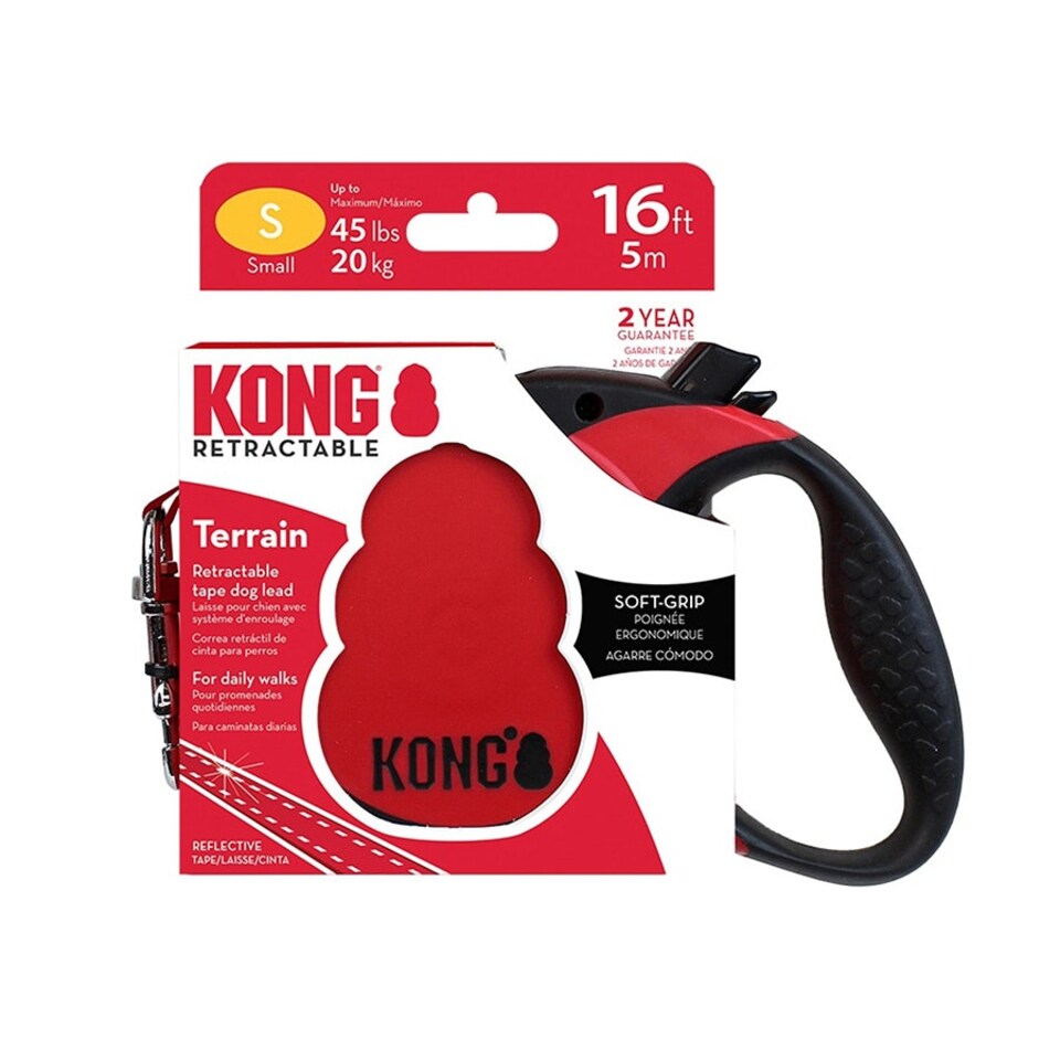 image 1 of KONG Terrain Retractable Dog Lead 5m Red Small