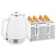 image 1 of HOMCOM 1.7L 3000W Quick Boil Kettle and 4 Slice Toaster Set Crumb Tray White