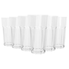Argon Tableware Reusable Plastic Highball Glasses - 580ml - Pack of 6 Clear
