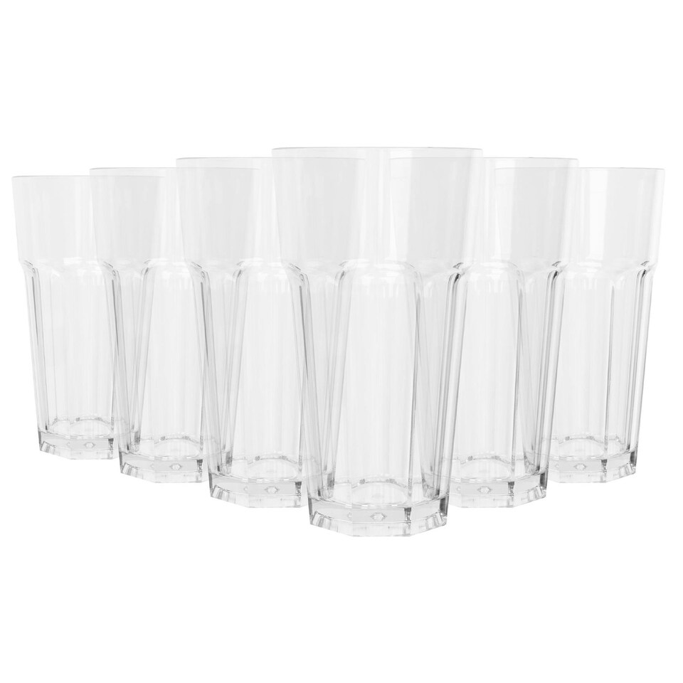 image 1 of Argon Tableware Reusable Plastic Highball Glasses - 580ml - Pack of 6 Clear