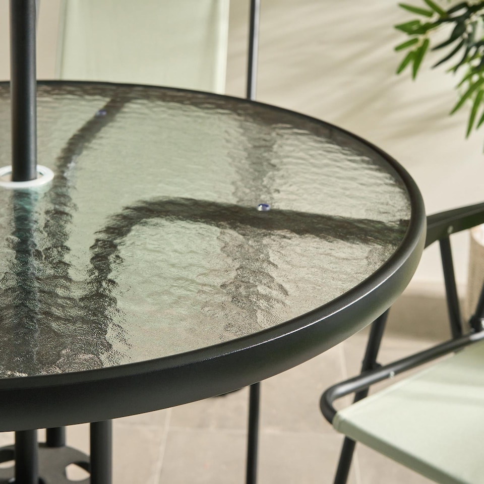 image 1 of OHS 6 Piece Patio Set Outdoor Table Chairs Parasol Garden Furniture