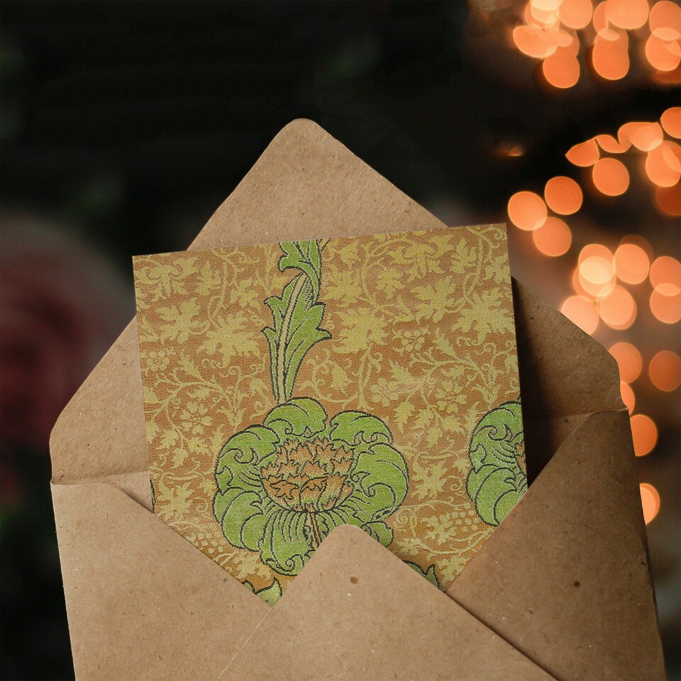 image 1 of William Morris Art Card Flower Bloom Textile Detail