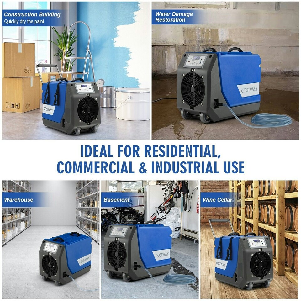 image 1 of COSTWAY 85L Commercial Dehumidifier Industrial with Pump Drain Hose