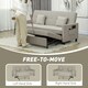 image 4 of HOMCOM Reversible L-Shaped Sectional Sofa Bed with Cushions, Beige 