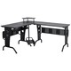 image 1 of HOMCOM Space-Saving Corner Work Office Desk Gaming with Steel Frame