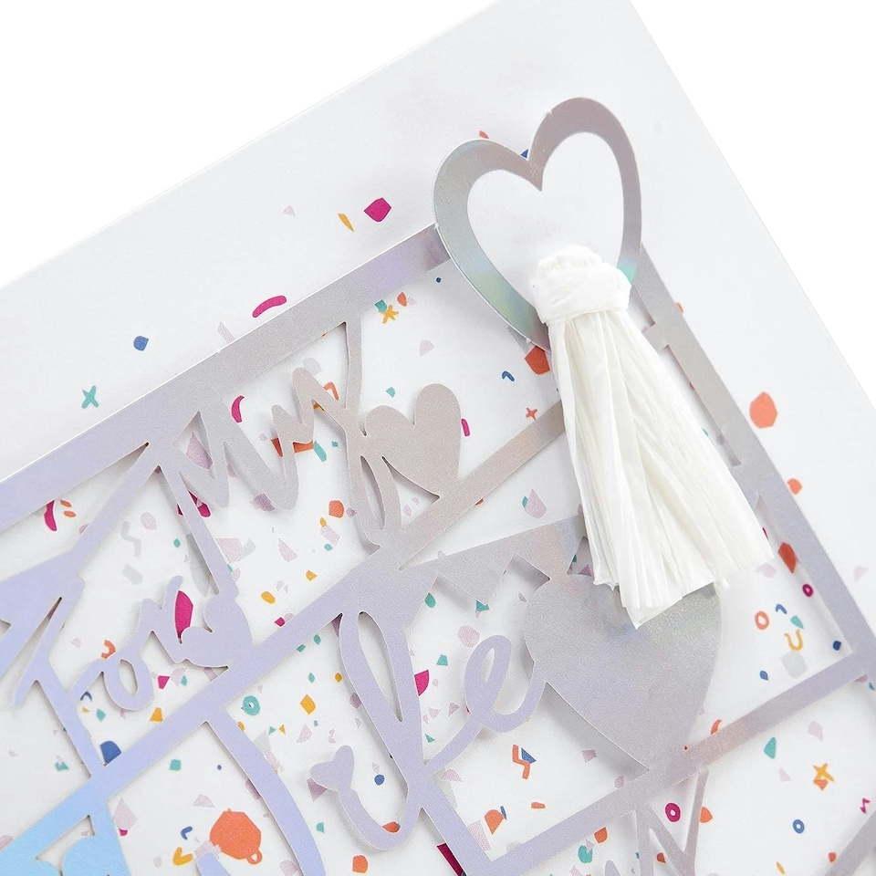 image 1 of Die Cut Holographic Design Wife Large Birthday Card