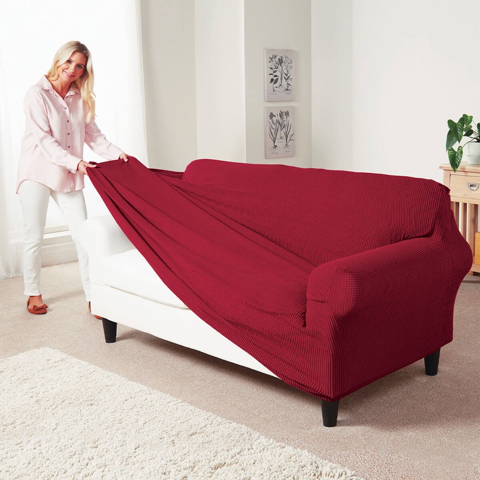 image 1 of Coopers Of Stortford 3 Seater Sofa Cover Stretch Fit Polyester Furniture Protector