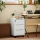 image 2 of HOMCOM Modern 3-Drawer Locking File Cabinet Mobile Filing Cabinet Grey White White