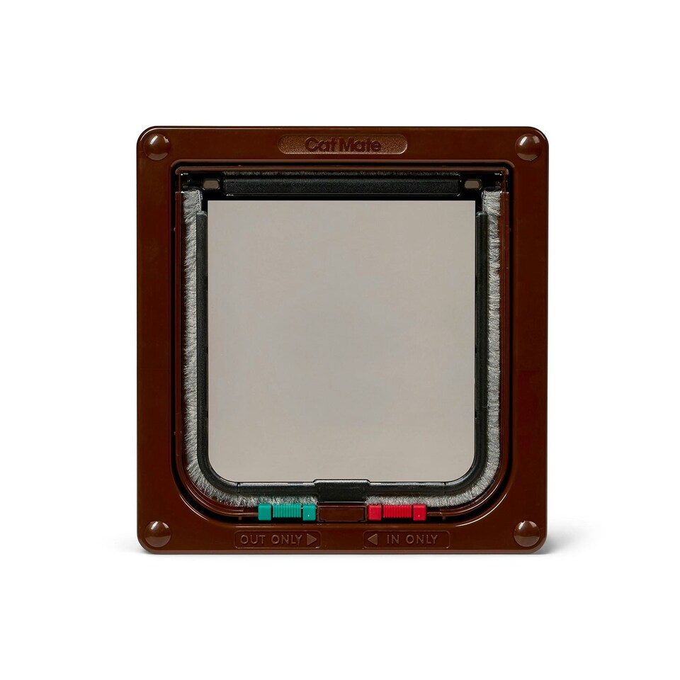 image 1 of Cat Mate 4-Way-Locking Cat Flap Brown (309B)