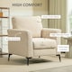 image 5 of HOMCOM Linen Fabric Modern Accent Chair with Metal Legs, Wood Frame, Beige