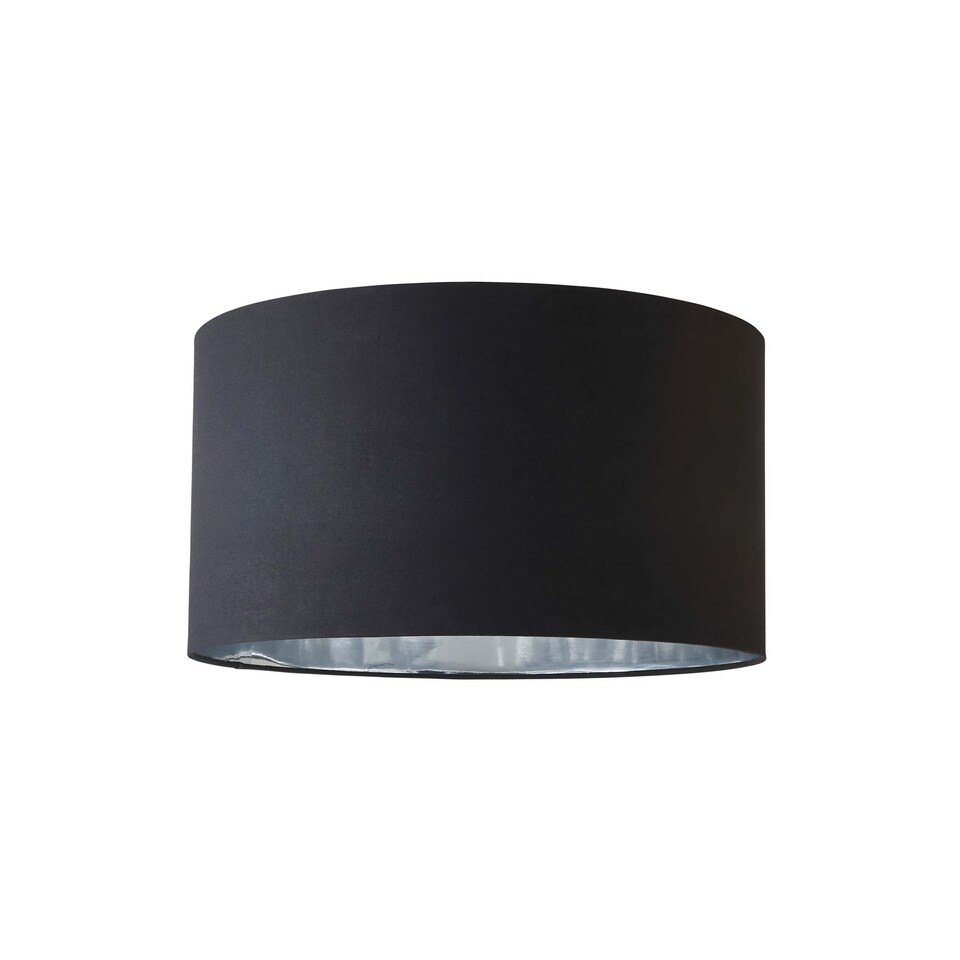 image 1 of ValueLights Reni Large Black Fabric Chrome Inner Lamp Shade | Black
