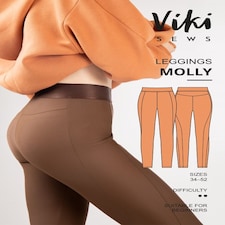Vikisews Molly Leggings Paper Sewing Pattern – Women’s Leggings, UK Sizes Uk 4–22, Easy