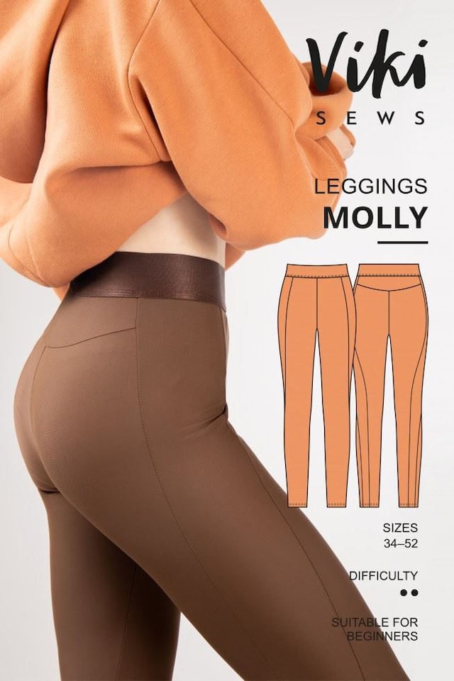 image 1 of Vikisews Molly Leggings Paper Sewing Pattern – Women’s Leggings, UK Sizes Uk 4–22, Easy