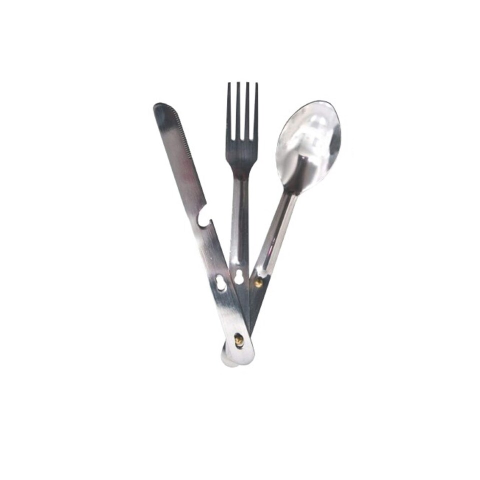image 1 of Trespass Chomp Cutlery Set - Silver - One Size