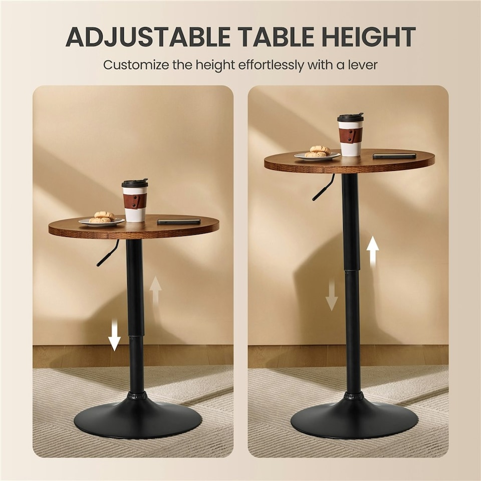 image 1 of Yaheetech  Adjustable Pub Round Table