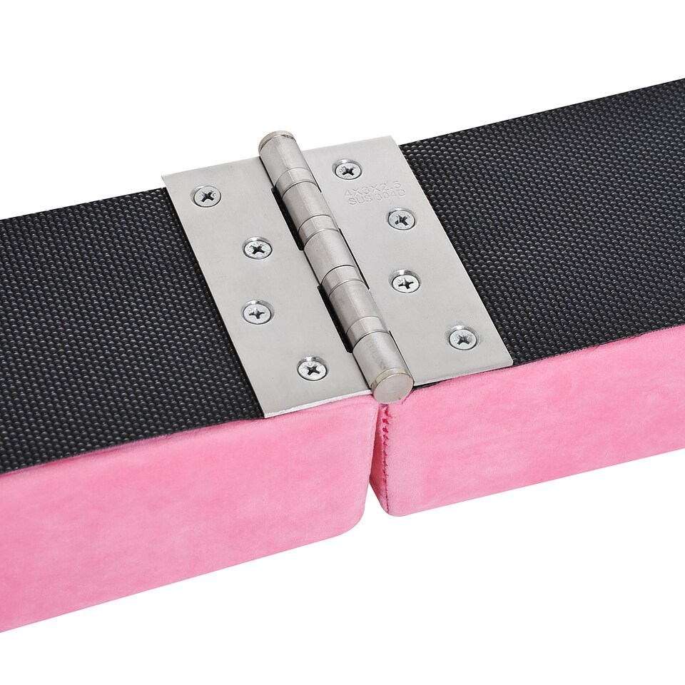 image 1 of HOMCOM 2.4M 8FT Gymnastics Folding Balance Beam Home Gym Training Exercise Sports - Pink