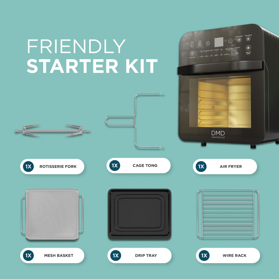 image 1 of DMD 12L Digital Air Fryer Oven with Rapid Air Circulation, 60 Minute Timer