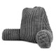 image 1 of Aamira Reading Pillow Grey Faux Fur Ribbed Memory Foam Support Cushion | Grey | Grey | Standard | 1