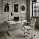 image 3 of Centurion Supports ADONIS Gloss White and Chrome Ergonomic Home Office Luxury Computer Desk | White | White | 1