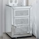 image 2 of Diamond Crystal Mirrored 3 Drawer Bedside Table