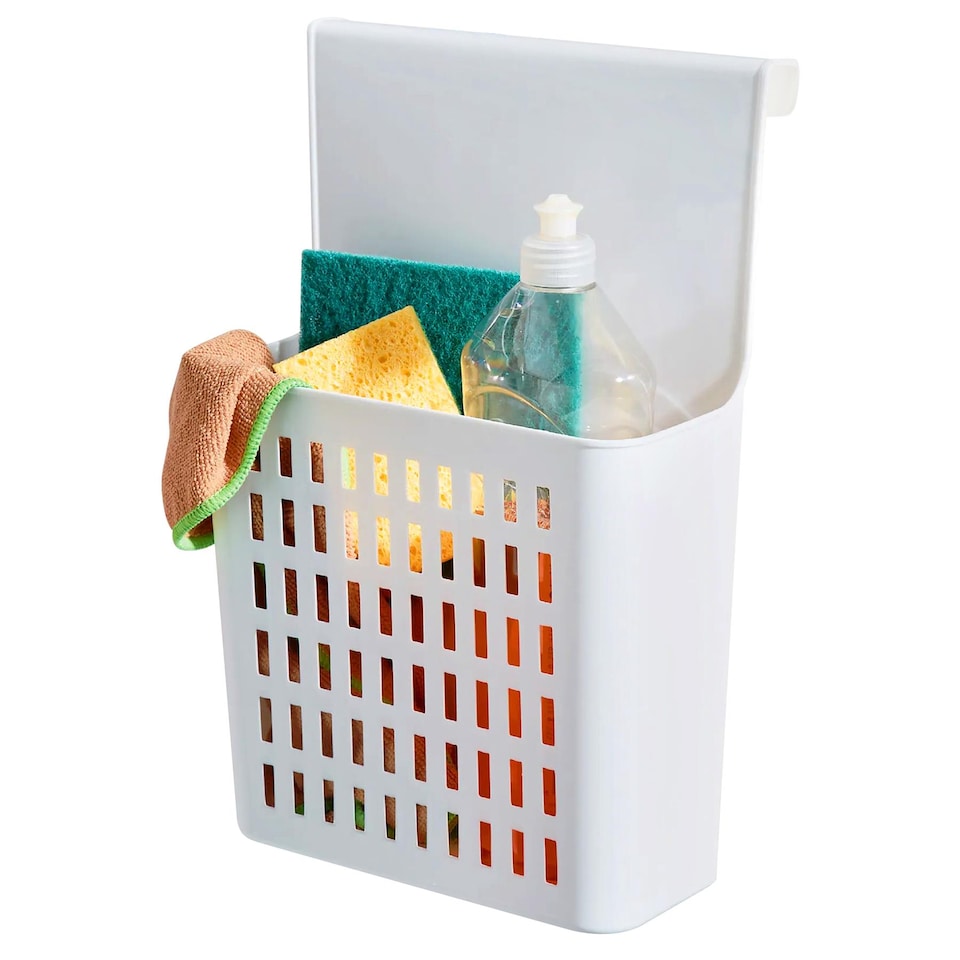 image 1 of GEEZY Over Door Hanging Storage Organizer Basket for Kitchen Bathroom Pantry Cupboard