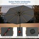 image 4 of COSTWAY 290 cm Solar Patio Parasol Umbrella 96 LED Lights Grey Grey