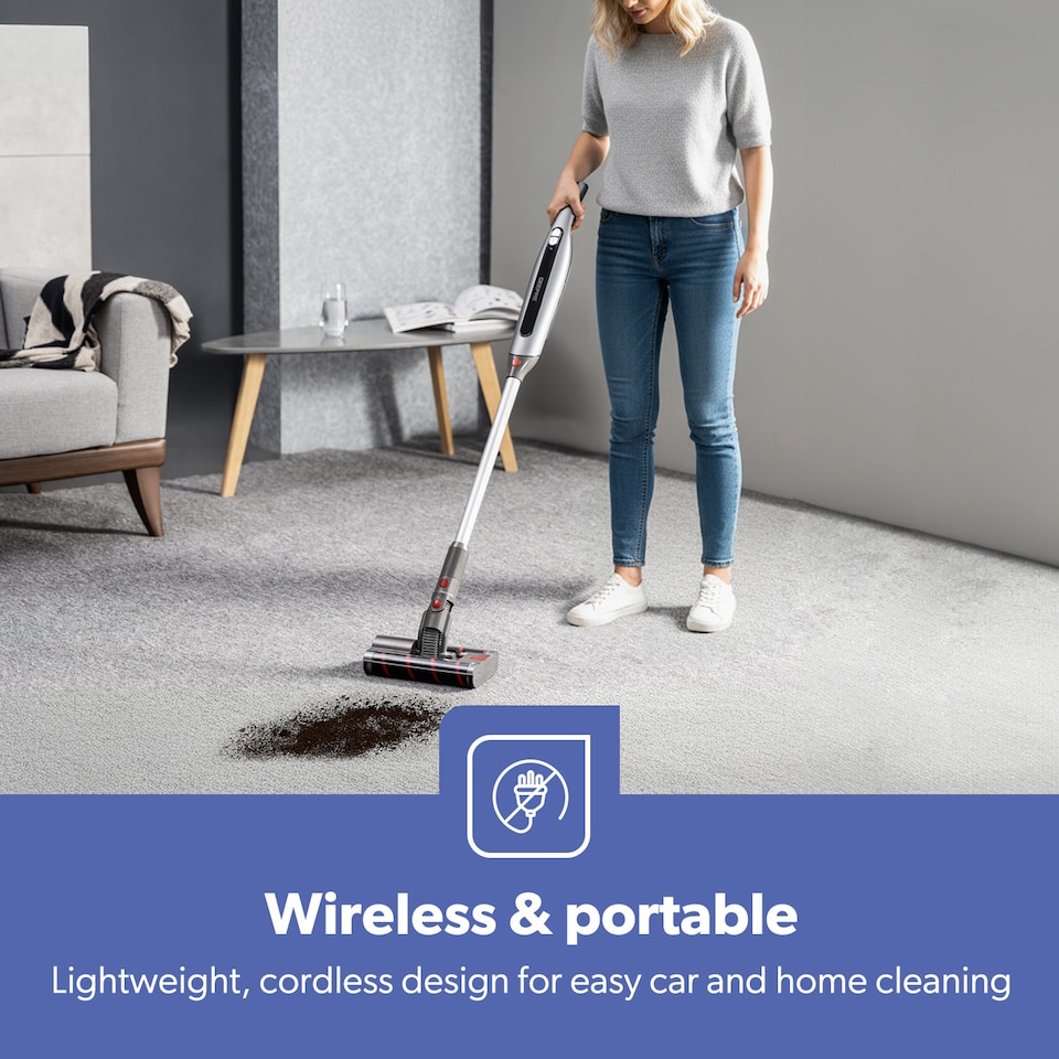 image 1 of GEEPAS 2-in-1 Cordless Stick & Handheld Vacuum Cleaner