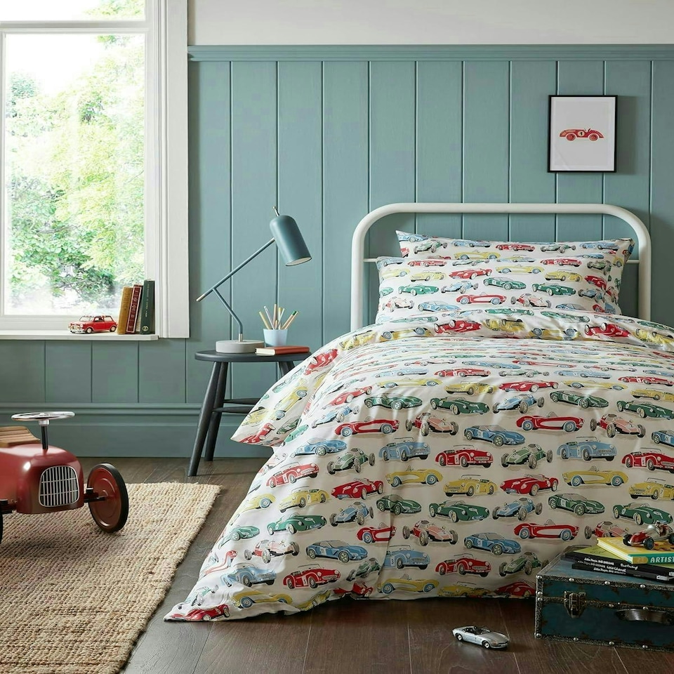 image 1 of Cath Kidston Vintage Cars Multi Double Duvet Cover Set
