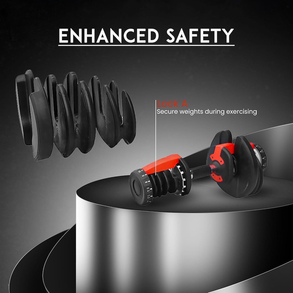 image 1 of Alivio 10-in-1 Adjustable Dumbbell 24kg (Pack of 1 Pc)