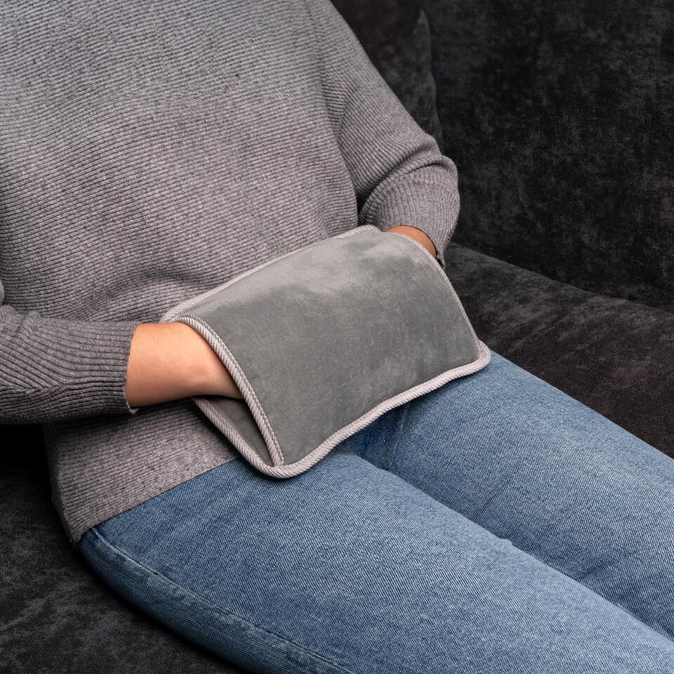 image 1 of Daewoo Grey 380W Rechargeable Hot Water Bottle with Hand Pocket