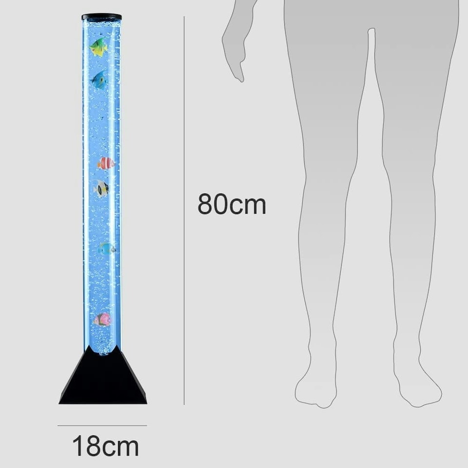image 1 of ValueLights Colour Changing Novelty Sensory Fish Bubble Lamp 80cm