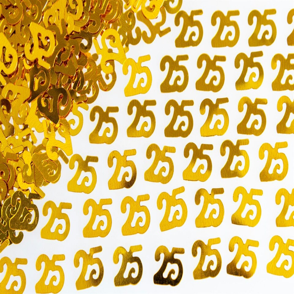 image 1 of Pack of 2 Gold 25th Confetti - 14G Packs