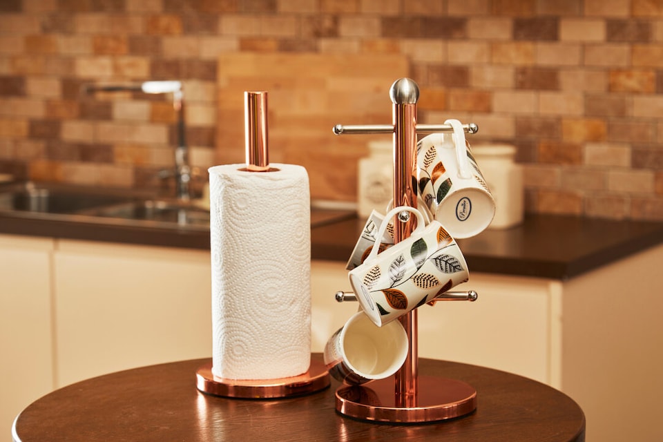 image 1 of Hirano 6 Cup Copper Finish Mug Tree