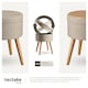 image 4 of Stool Yara - round, padded, with storage space, linen look | Cream | sand | 42,50 x 42,50 x 45,50 cm | 1