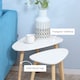 image 5 of HOMCOM Nesting Coffee Table, Set of 2 Side Tables, Stacking End Tables with Solid Wood Legs, for Living Room Bedroom, White | White