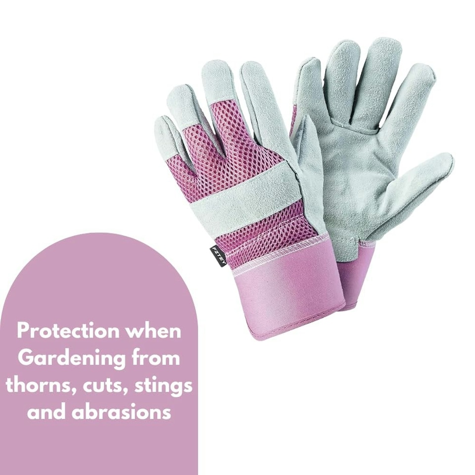 image 1 of Marco Paul Pink Leather Gardening Gloves Pink