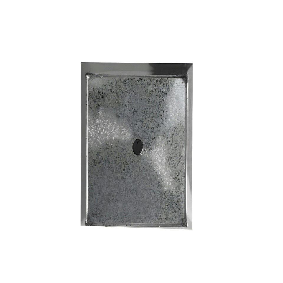 image 1 of Primrose Zinc Galvanised Silver Flared Square Planter Pot 38cm x 25cm