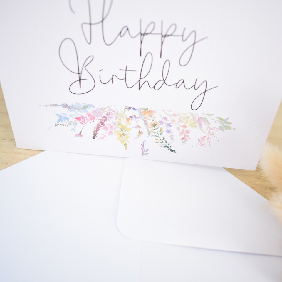 image 1 of Baby Shower Greeting Card - Pretty Pastel Floral Wildflower Design New Mum Baby