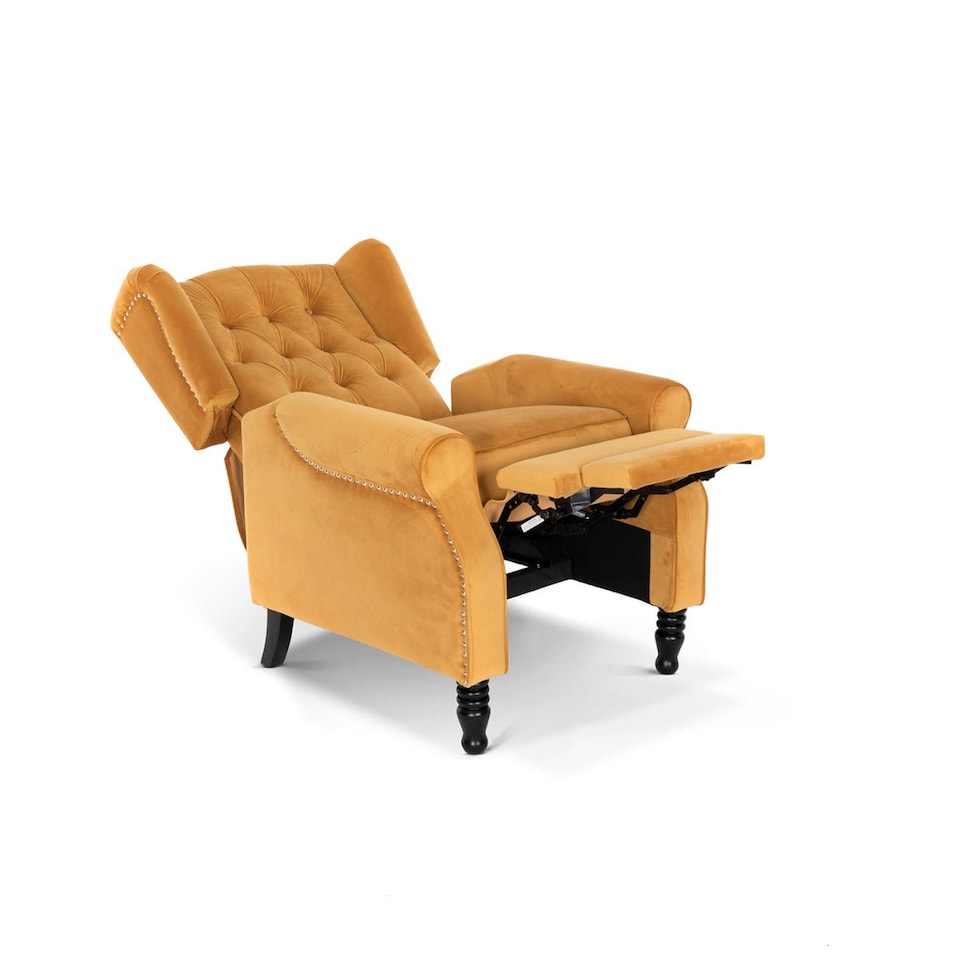 image 1 of Velvet Gold Marianna Manual Recliner Wingback Chair