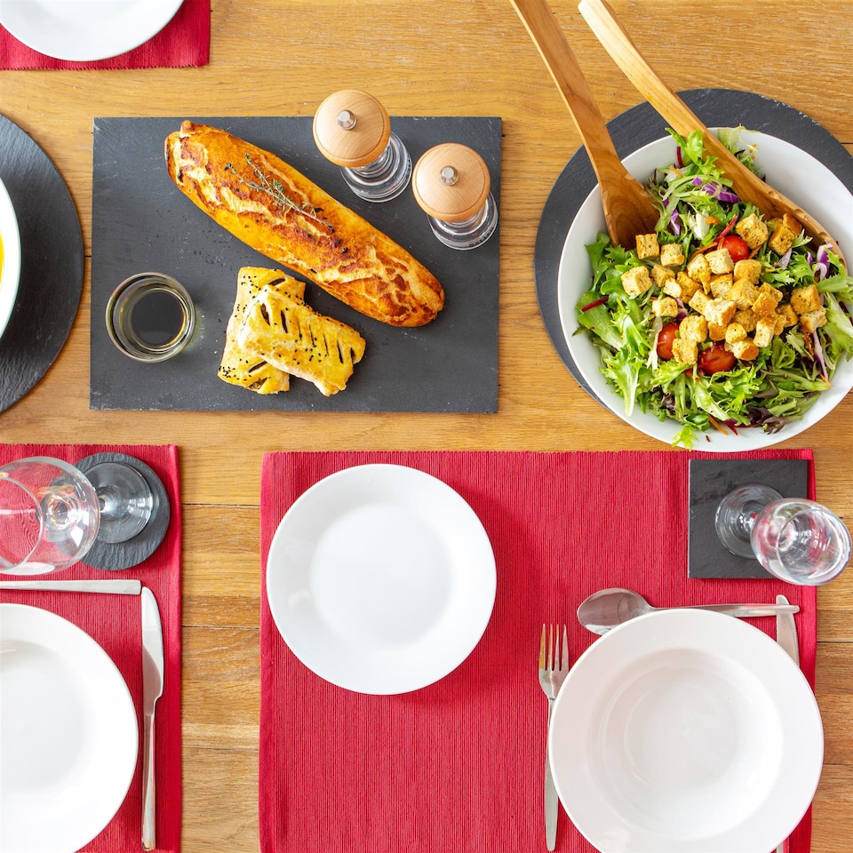 image 1 of Nicola Spring Cotton Fabric Placemats - Red - Pack of 6 | Red | Red