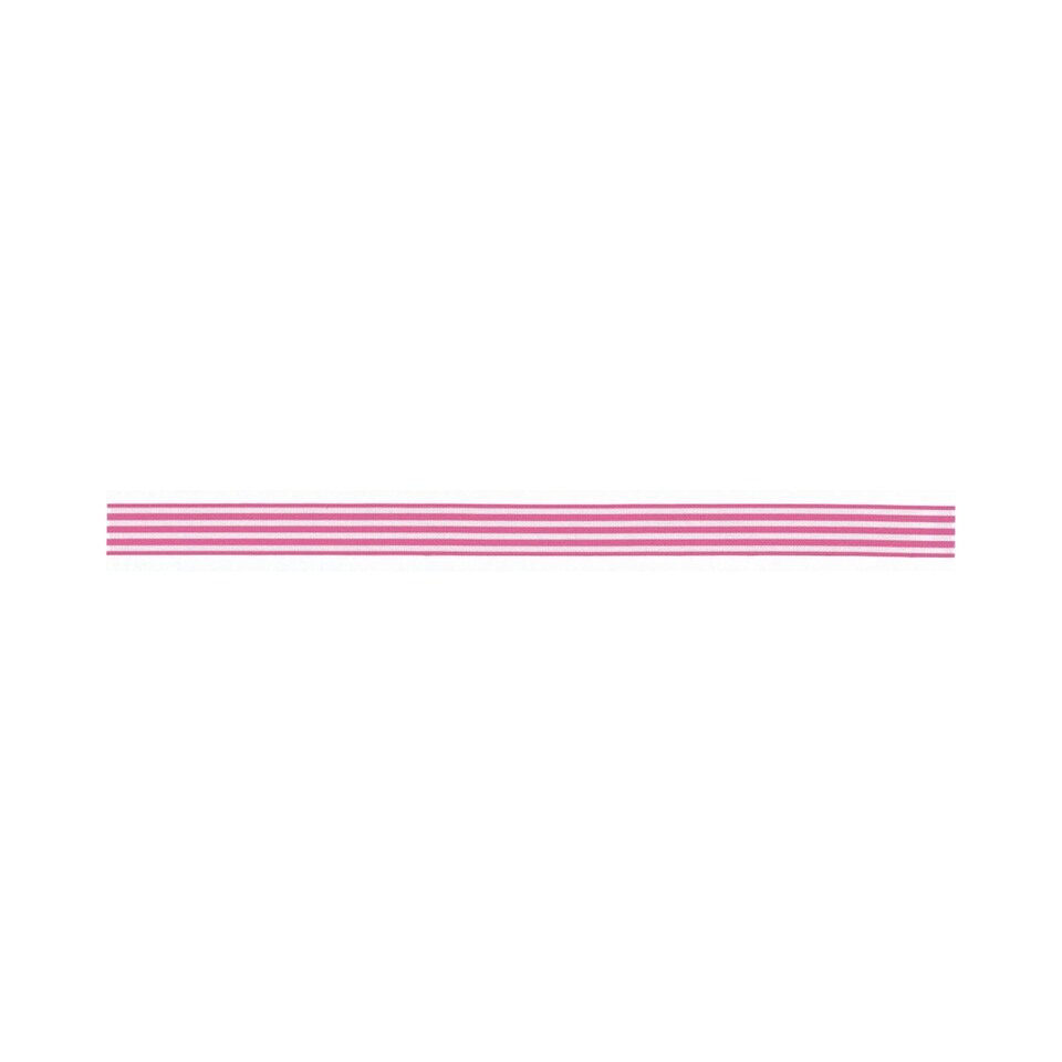 Berisfords 113 Pink 25mm Stripes Ribbon (Value Roll) for Dressmaking - per 25 metre roll