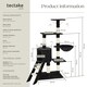 image 6 of Cat Tree Dominik - 144 cm, sisal cat scratching post, mice & anti-tip protection - Black