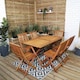 image 1 of Outdoor 6 Person Folding Rectangular Wooden Garden Patio Dining Table Chairs Set