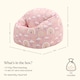 image 6 of Kids Rainbow Bean Bag Chair Pink Childrens Bean Bags | Pink | Pink | 1